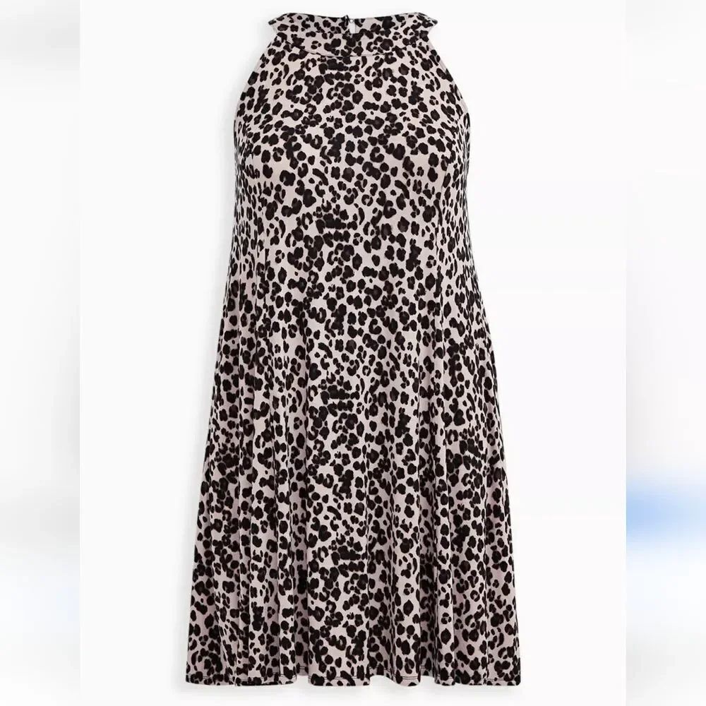 Torrid Super Soft Trapeze Dress. Animal Print, Mobwife, A-Shape